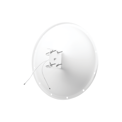 Antena Direccional con Frecuencia Extendida / 4.8 - 6.5 GHz / 28 dBi /  Jumper incluido con conector  SMA-Macho Inverso / Polaridad en 90º y 45º / Montaje incluido para torre o mástil