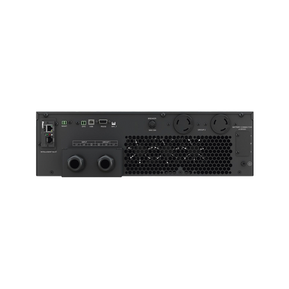UPS SmartZone de 6000 VA/6000 W, Online Doble Conversión, Entrada 208/240 Vca Con Terminal L1+L2+G, Onda Senoidal Pura, 6 UR, Con 2 Tomas NEMA L6-30R y Terminal L1+L2+G, Incluye Tarjeta de Red y Kit de Rieles