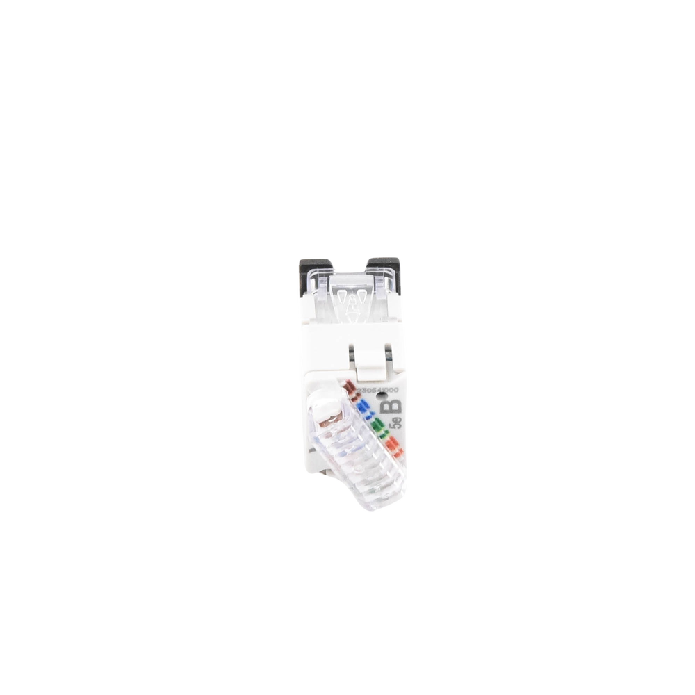 Jack Ultramax Cat5e, UTP, Montaje H�brido en Placa de Pared (Plano y Angulado), Color Negro, Punch Down