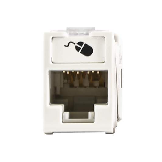 Jack Ultramax Cat5e, UTP, Montaje H�brido en Placa de Pared (Plano y Angulado), Color Blanco, Punch Down