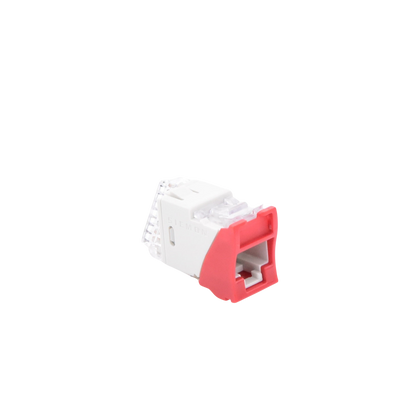 Jack Ultramax Cat5e, UTP, Montaje H�brido en Placa de Pared (Plano y Angulado), Color Rojo, Punch Down