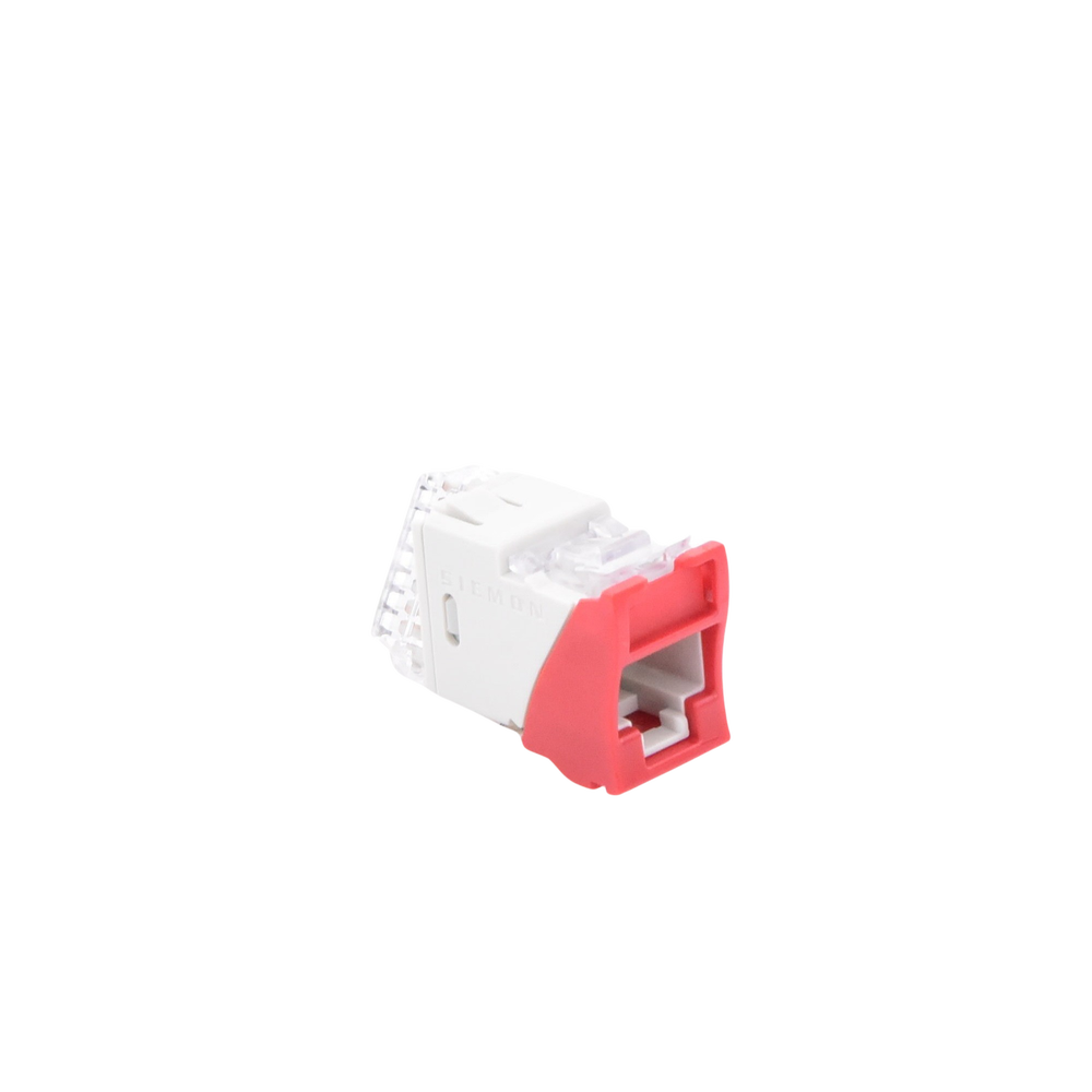 Jack Ultramax Cat5e, UTP, Montaje H�brido en Placa de Pared (Plano y Angulado), Color Rojo, Punch Down