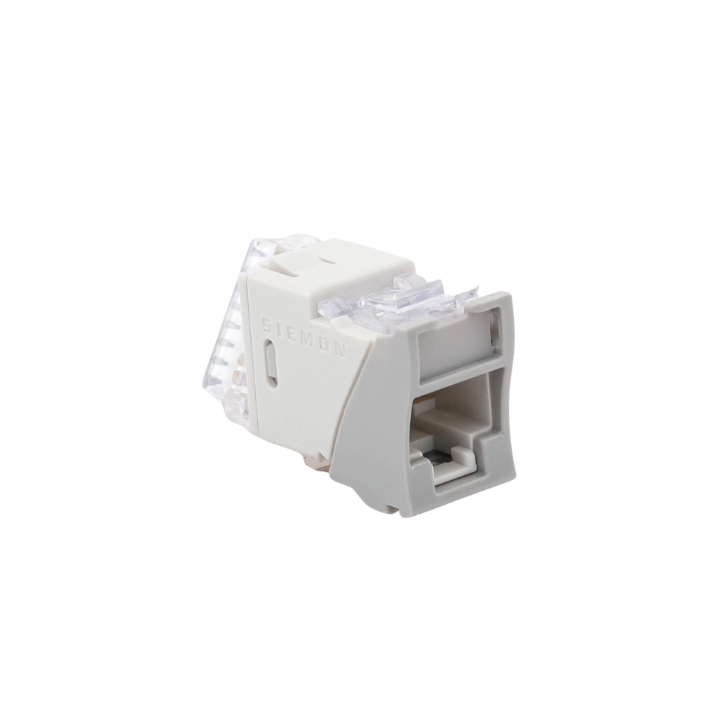 Jack Ultramax Cat5e, UTP, Montaje H�brido en Placa de Pared (Plano y Angulado), Color Gris, Punch Down