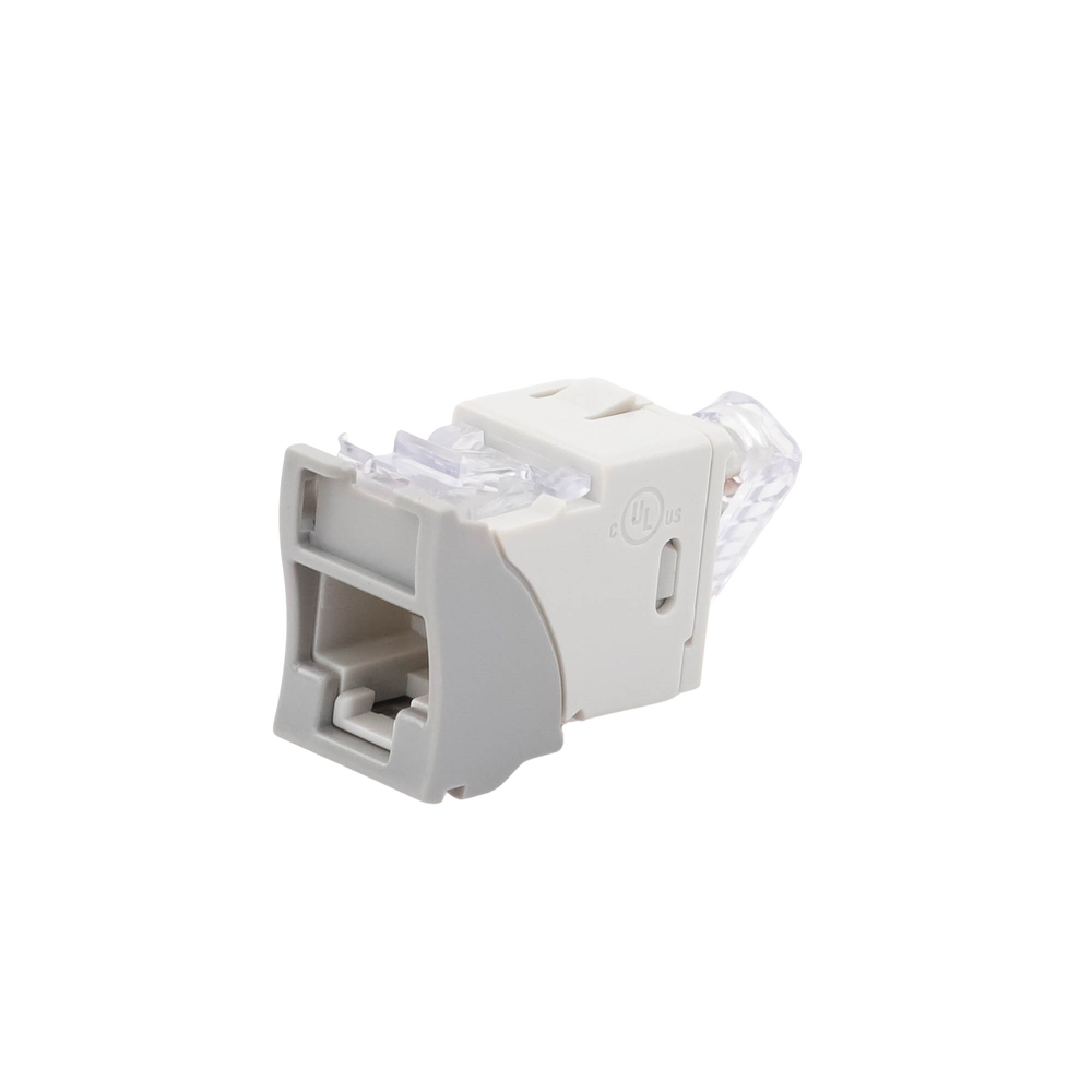 Jack Ultramax Cat5e, UTP, Montaje H�brido en Placa de Pared (Plano y Angulado), Color Gris, Punch Down