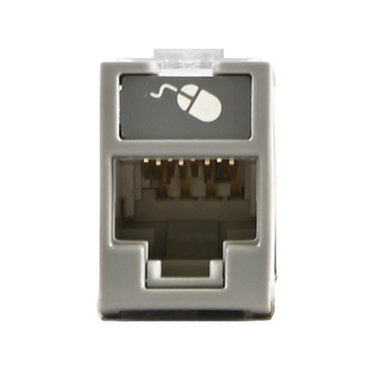 Jack Ultramax Cat5e, UTP, Montaje H�brido en Placa de Pared (Plano y Angulado), Color Gris, Punch Down