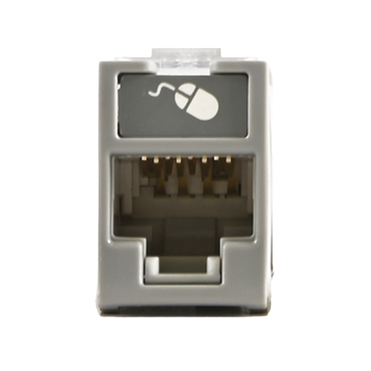 Jack Ultramax Cat5e, UTP, Montaje H�brido en Placa de Pared (Plano y Angulado), Color Gris, Punch Down