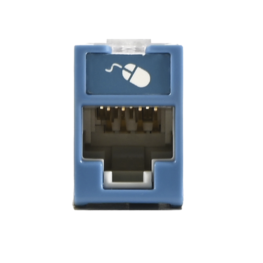 Jack Ultramax Cat5e, UTP, Montaje H�brido en Placa de Pared (Plano y Angulado), Color Azul, Punch Down