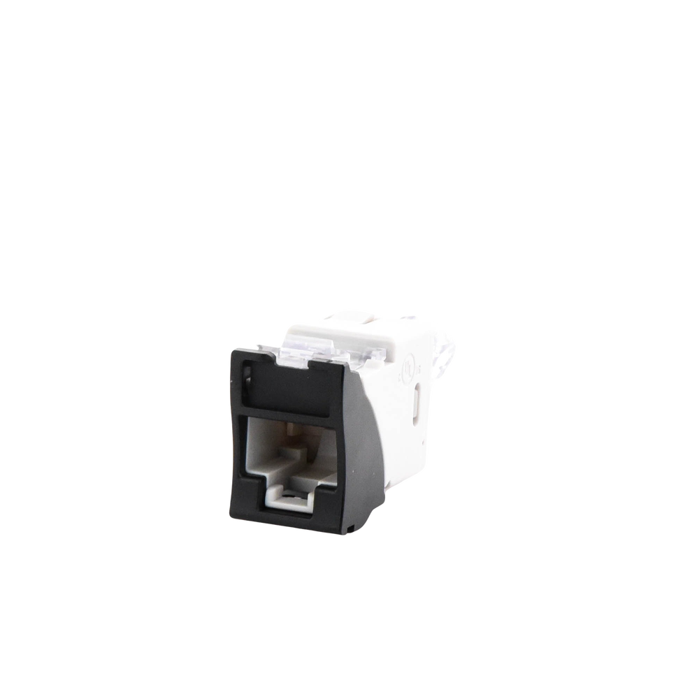 Jack Ultramax Cat6a, Utp, Montaje H�brido en Placa de Pared (Plano y Angulado), Color Negro, Punch Down