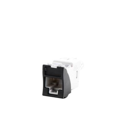 Jack Ultramax Cat6a, Utp, Montaje H�brido en Placa de Pared (Plano y Angulado), Color Negro, Punch Down
