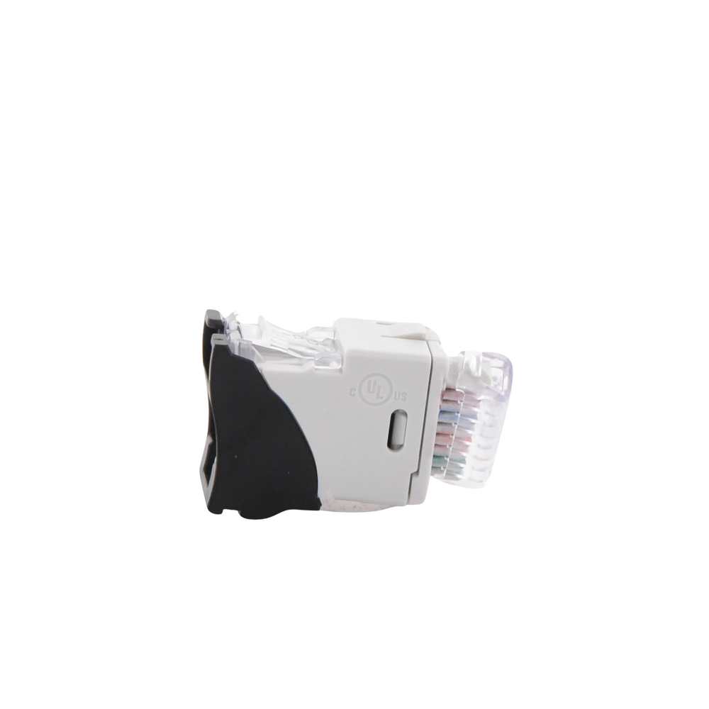 Jack Ultramax Cat6a, Utp, Montaje H�brido en Placa de Pared (Plano y Angulado), Color Negro, Punch Down
