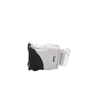 Jack Ultramax Cat6a, Utp, Montaje H�brido en Placa de Pared (Plano y Angulado), Color Negro, Punch Down
