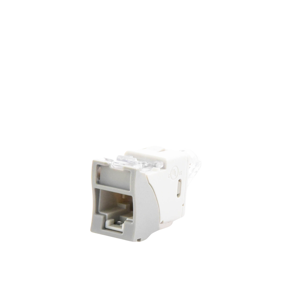 Jack Ultramax Cat6A, UTP, Montaje H�brido en Placa de Pared (Plano y Angulado), Color Gris, Punch Down