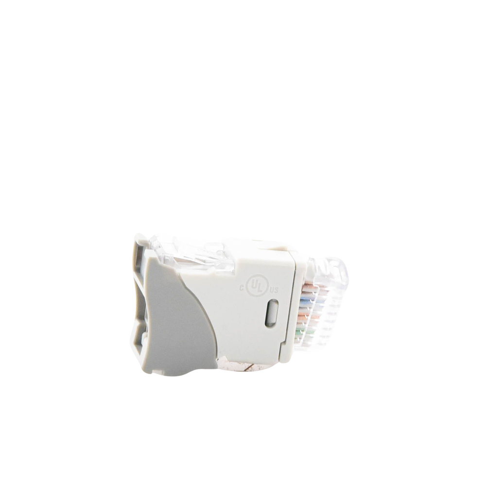 Jack Ultramax Cat6A, UTP, Montaje H�brido en Placa de Pared (Plano y Angulado), Color Gris, Punch Down