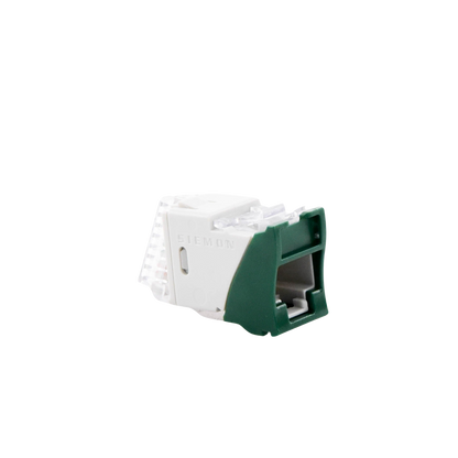 Jack Ultramax Cat6A, UTP, Montaje H�brido en Placa de Pared (Plano y Angulado), Color Verde, Punch Down
