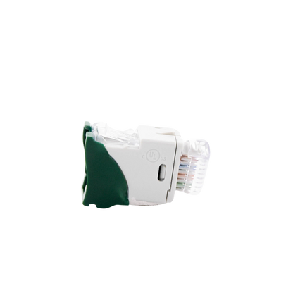 Jack Ultramax Cat6A, UTP, Montaje H�brido en Placa de Pared (Plano y Angulado), Color Verde, Punch Down