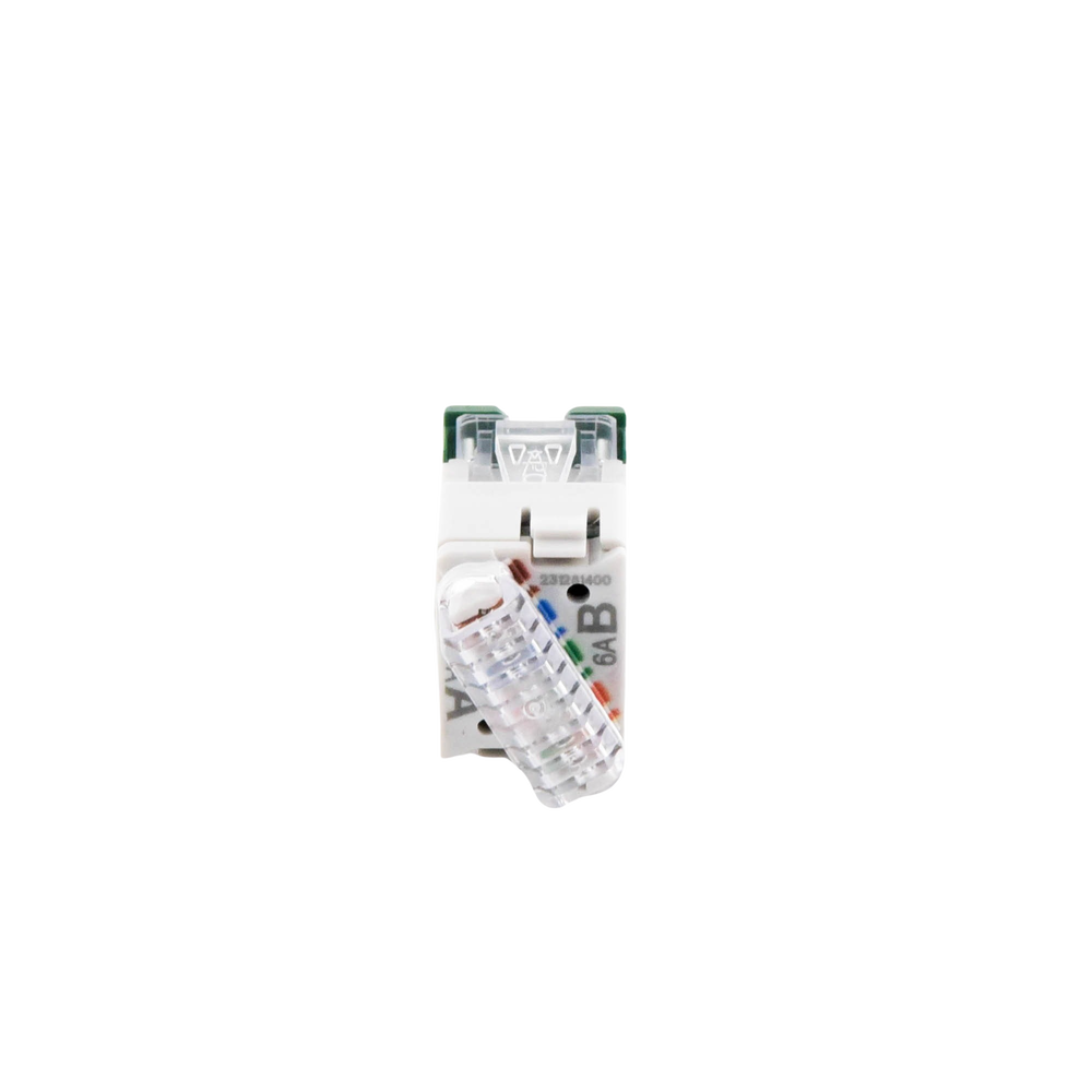 Jack Ultramax Cat6A, UTP, Montaje H�brido en Placa de Pared (Plano y Angulado), Color Verde, Punch Down