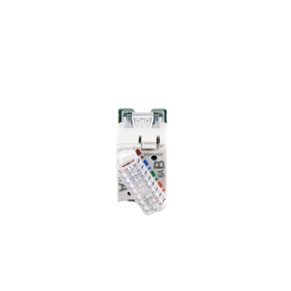 Jack Ultramax Cat6A, UTP, Montaje H�brido en Placa de Pared (Plano y Angulado), Color Verde, Punch Down