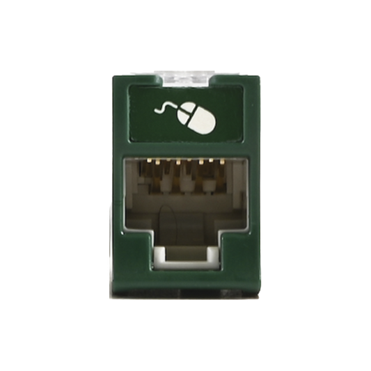 Jack Ultramax Cat6A, UTP, Montaje H�brido en Placa de Pared (Plano y Angulado), Color Verde, Punch Down