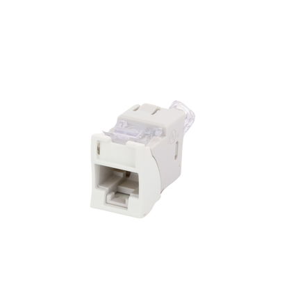 Jack Ultramax Cat6, UTP, Montaje Híbrido en Placa de Pared (Plano y Angulado), Color Blanco, Punch Down