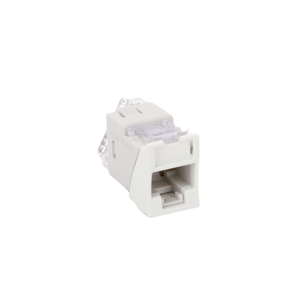 Jack Ultramax Cat6, UTP, Montaje Híbrido en Placa de Pared (Plano y Angulado), Color Blanco, Punch Down