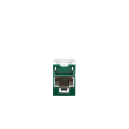 Jack Ultramax Cat6, UTP, Montaje Híbrido en Placa de Pared (Plano y Angulado), Color Verde, Punch Down