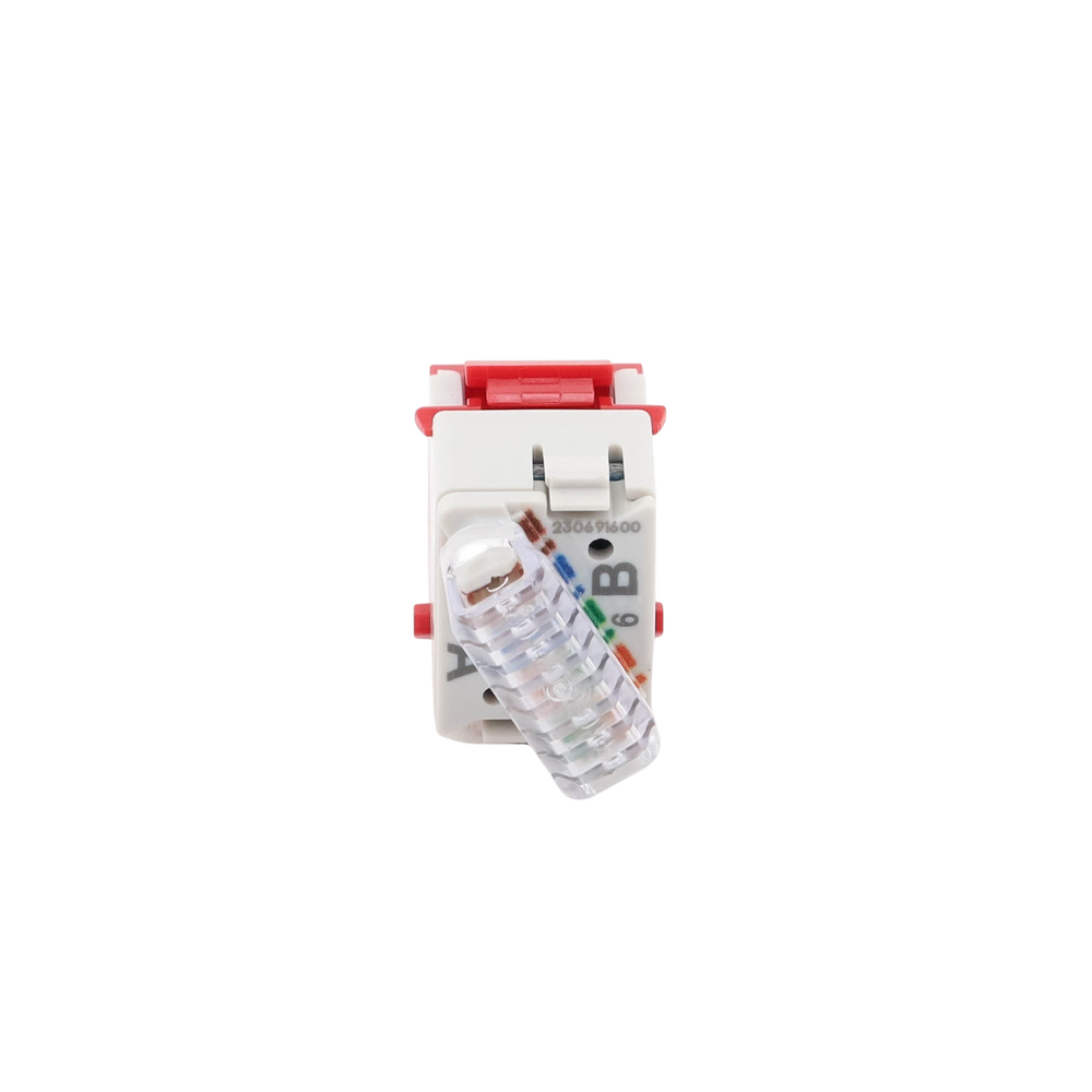 Jack Ultramax Cat6, UTP, Tipo Keystone, Color Rojo, Punch Down
