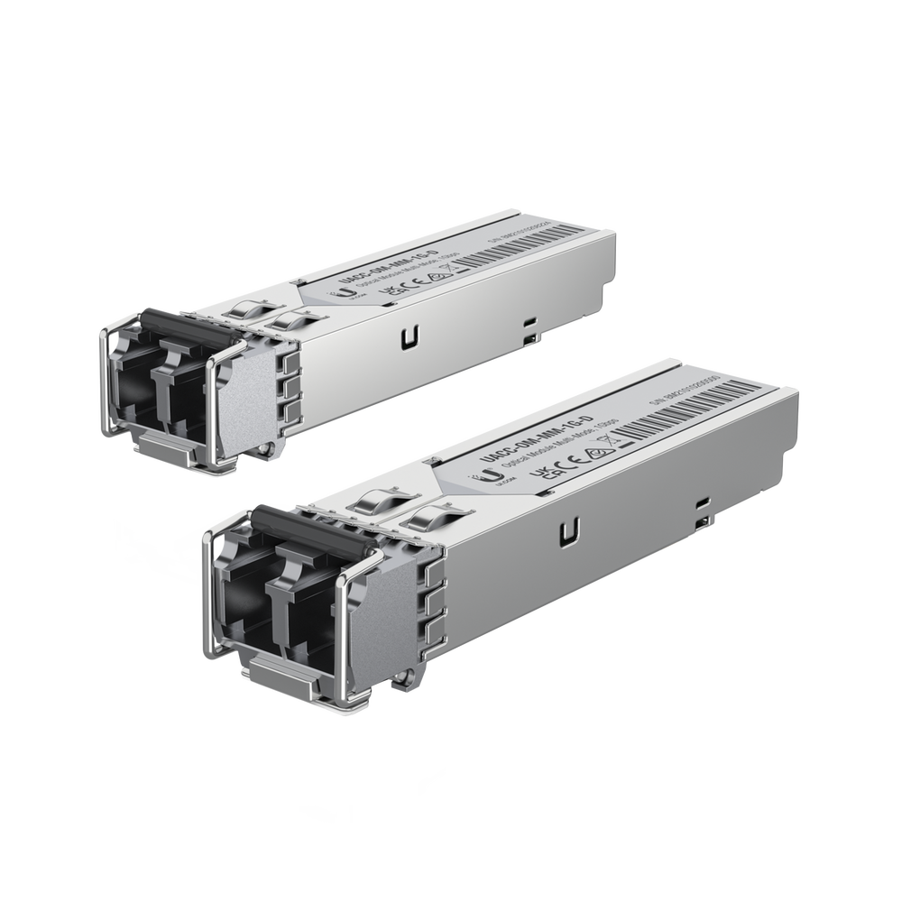UFiber Módulo SFP, transceptor MiniGibic MultiModo 1.25 Gbps, distancia 550m, conectores LC, paquete de 2 piezas