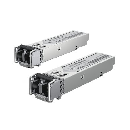 UFiber Módulo SFP, transceptor MiniGibic MultiModo 1.25 Gbps, distancia 550m, conectores LC, paquete de 2 piezas