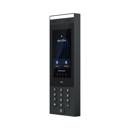UniFi Intercom para interior/exterior IP65, Lector NFC y QR / Pantalla táctil 7", cámara, bocina y micrófono, sensor de movimiento, funciona con UniFi Access