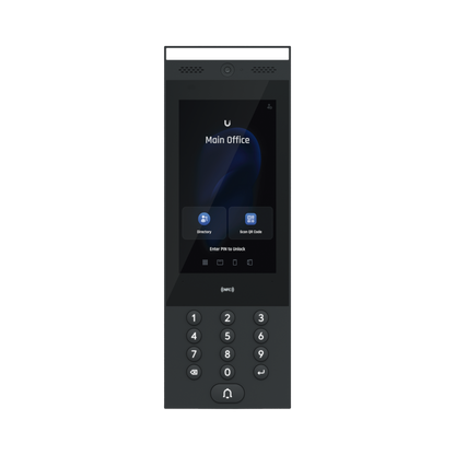 UniFi Intercom para interior/exterior IP65, Lector NFC y QR / Pantalla táctil 7", cámara, bocina y micrófono, sensor de movimiento, funciona con UniFi Access