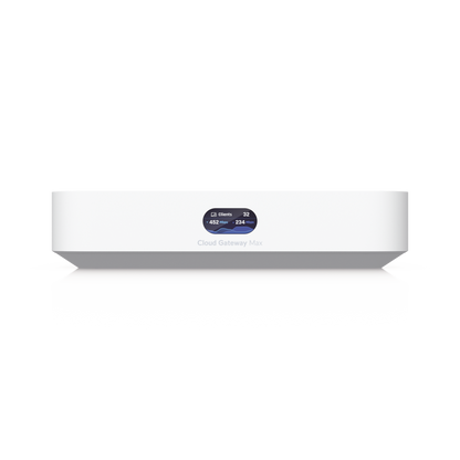 UCG Max Cloud Gateway de 2.5 GbE Compacto con Soporte para hasta 30 Dispositivos UniFi, 300+ Clientes, Enrutamiento IPS de 2.3 Gbps y Almacenamiento 512 GB de Memoria Interna