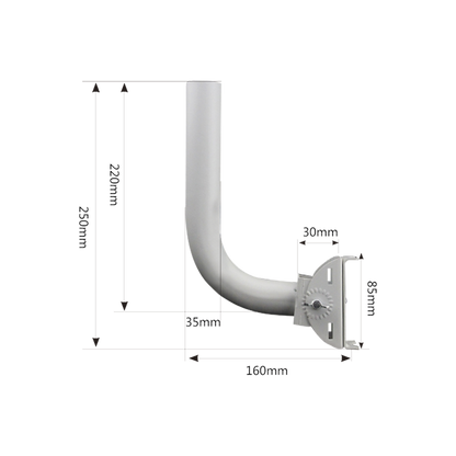 Montaje universal flexible para instalación en poste o pared, compatible con equipos Ubiquiti, Mimosa, Cambium y Altai