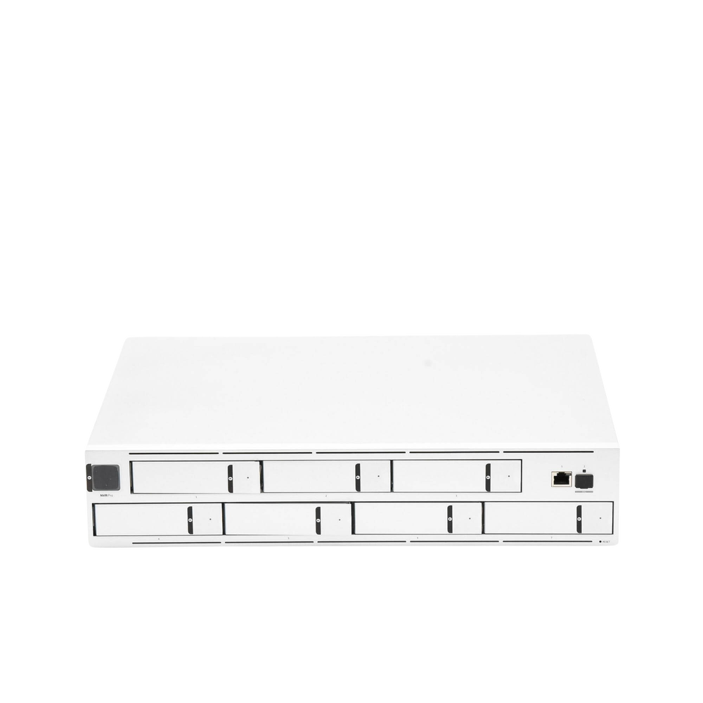 NVR PRO UniFi Protect, con bahía  para 7 discos duros, almacena hasta 20 cámaras 4k o 60 cámaras 1080p, pantalla táctil