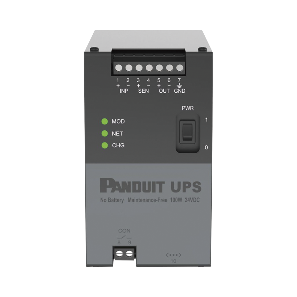 UPS Industrial de 100 Watts, 24 Vcd de Entrada, Instalación en Riel DIN Estándar de 35mm, Temperatura de operación de -40 a 60 ºC