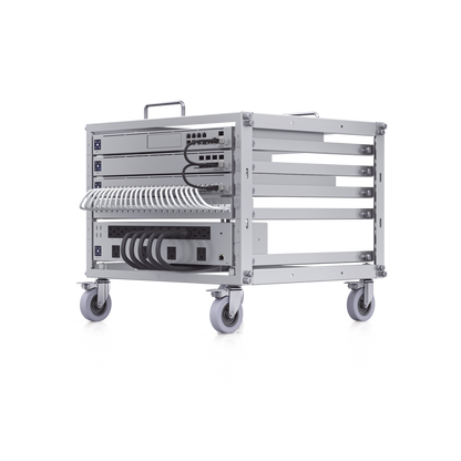Rack Abierto 6U Compacto y Apilable sin Herramientas para Equipos UniFi, Ensamblaje Toolless, Ruedas con Seguro y Expansión a 12U con Kit de Apilado