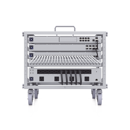 Rack Abierto 6U Compacto y Apilable sin Herramientas para Equipos UniFi, Ensamblaje Toolless, Ruedas con Seguro y Expansión a 12U con Kit de Apilado