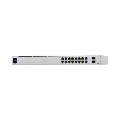 UniFi Switch USW-16-POE Gen2, Capa 2 de 16 puertos (8 puertos PoE 802.3af/at + 8 puertos Gigabit) + 2 puertos 1G SFP, 42W, pantalla informativa