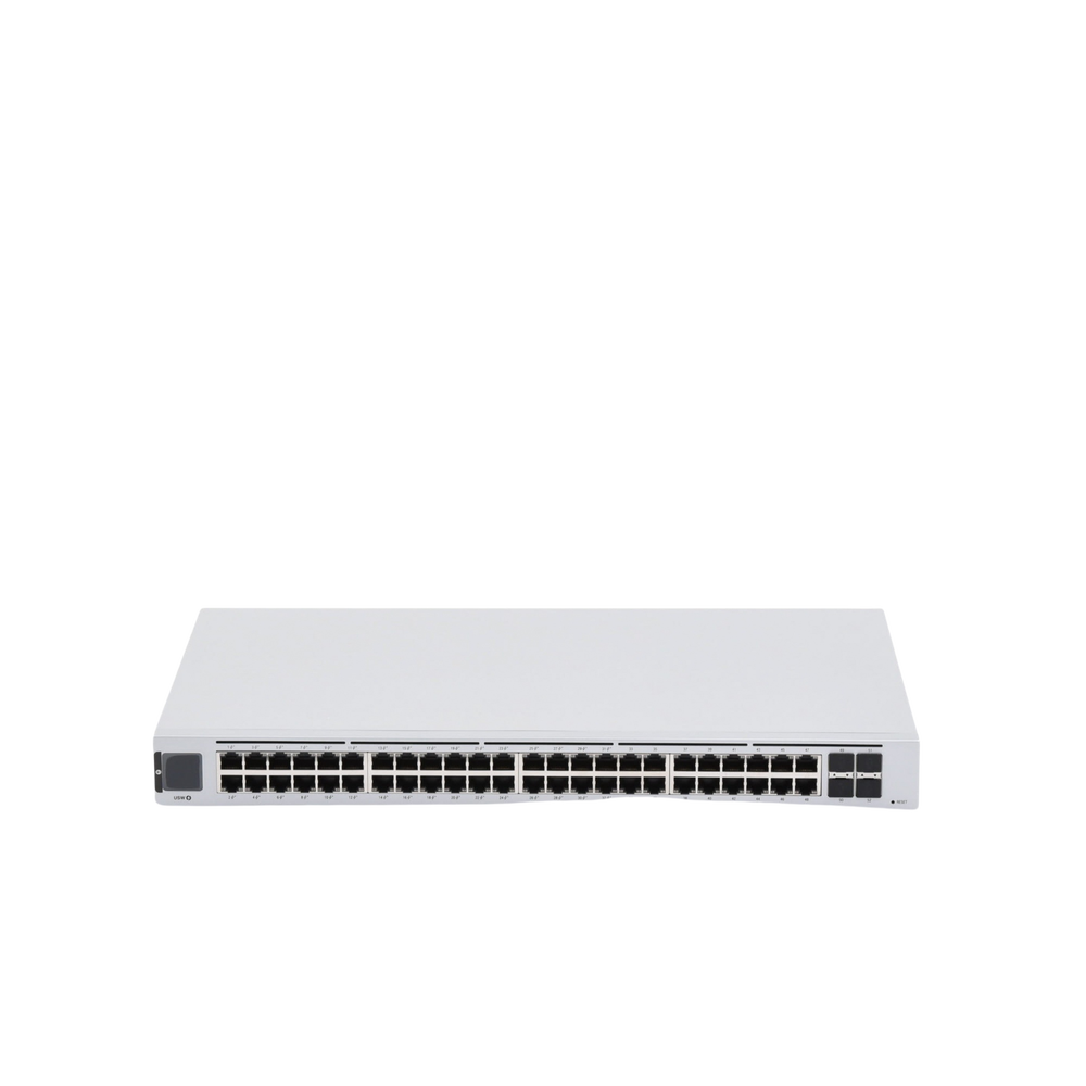 UniFi Switch USW-48-POE, Capa 2 de 48 puertos (32 puertos PoE 802.3af/at + 16 puertos Gigabit) + 4 puertos 1G SFP, 195W, pantalla informativa