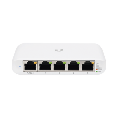 Switch UniFi Administrable Compacto de 5 Puertos 10/100/1000 Mbps, soporta entrada de PoE 802.3af/at