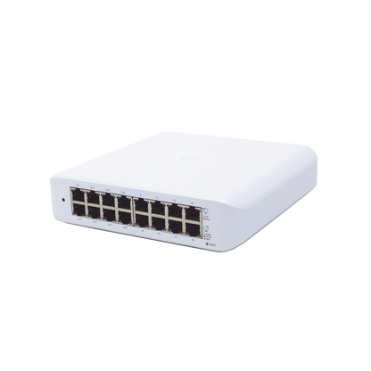 Switch UniFi Lite Administrable PoE de 16 Puertos 10/100/1000 Mbps (8 puertos 802.3af/at), 45 W