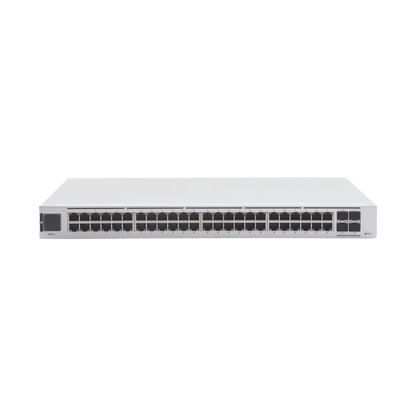 UniFi Switch USW-Pro-48, Capa 3 de 48 puertos Gigabit RJ-45 + 4 puertos 1/10G SFP+, pantalla informativa