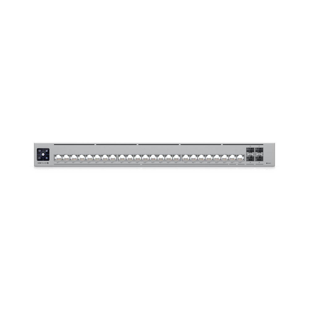 UniFi Switch Pro HD Capa 3, 24 puertos Etherlighting POE++ / (22) puertos 2.5 GbE, (2) puertos 10GbE, todos POE++, (4) puertos 10G SFP+, 600W presupuesto POE