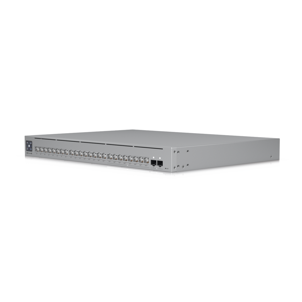 UniFi Switch Pro Max 24 POE, 24 puertos (8 puertos POE++ 2.5 GbE y 16 puertos GbE POE+), 2 puertos SFP+ 10G, 400W, pantalla táctil