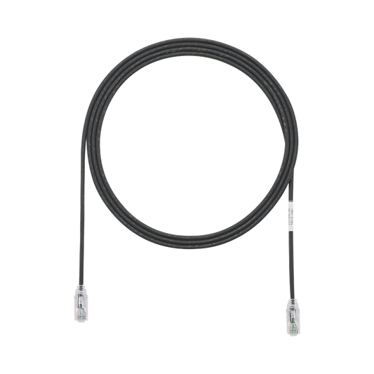 Cable de Parcheo TX6, UTP Cat6, Diámetro Reducido (28AWG), Color Negro, 3.05 Metros (10 Pies)
