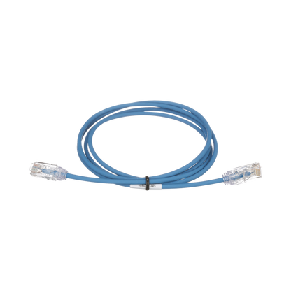 Cable de Parcheo TX6, UTP Cat6, Diámetro Reducido (28AWG), Color Azul, 3.05 Metros (10 Pies)