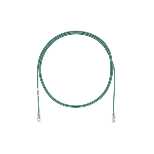 Cable de Parcheo TX6, UTP Cat6, Diámetro Reducido (28AWG), Color Verde, 3.05 Metros (10 Pies)
