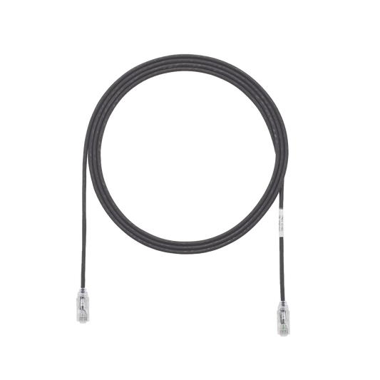 Cable de Parcheo TX6, UTP Cat6, Diámetro Reducido (28AWG), Color Negro, 4.57 Metros (15 Pies)