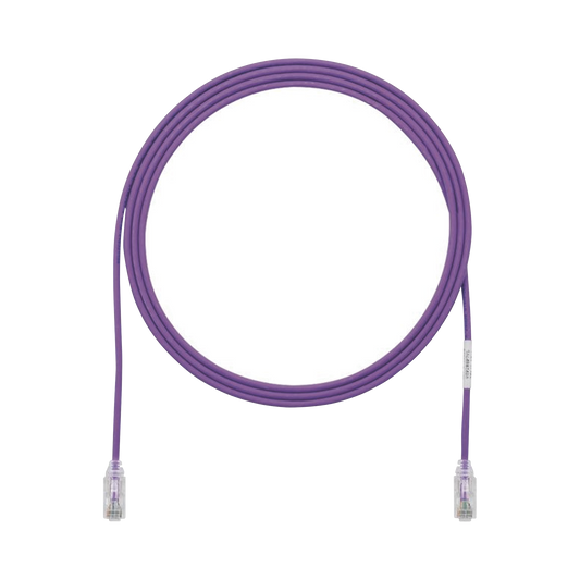 Cable de Parcheo TX6, UTP Cat6, Diámetro Reducido (28AWG), Color Violeta, 4.57 Metros (15 Pies)