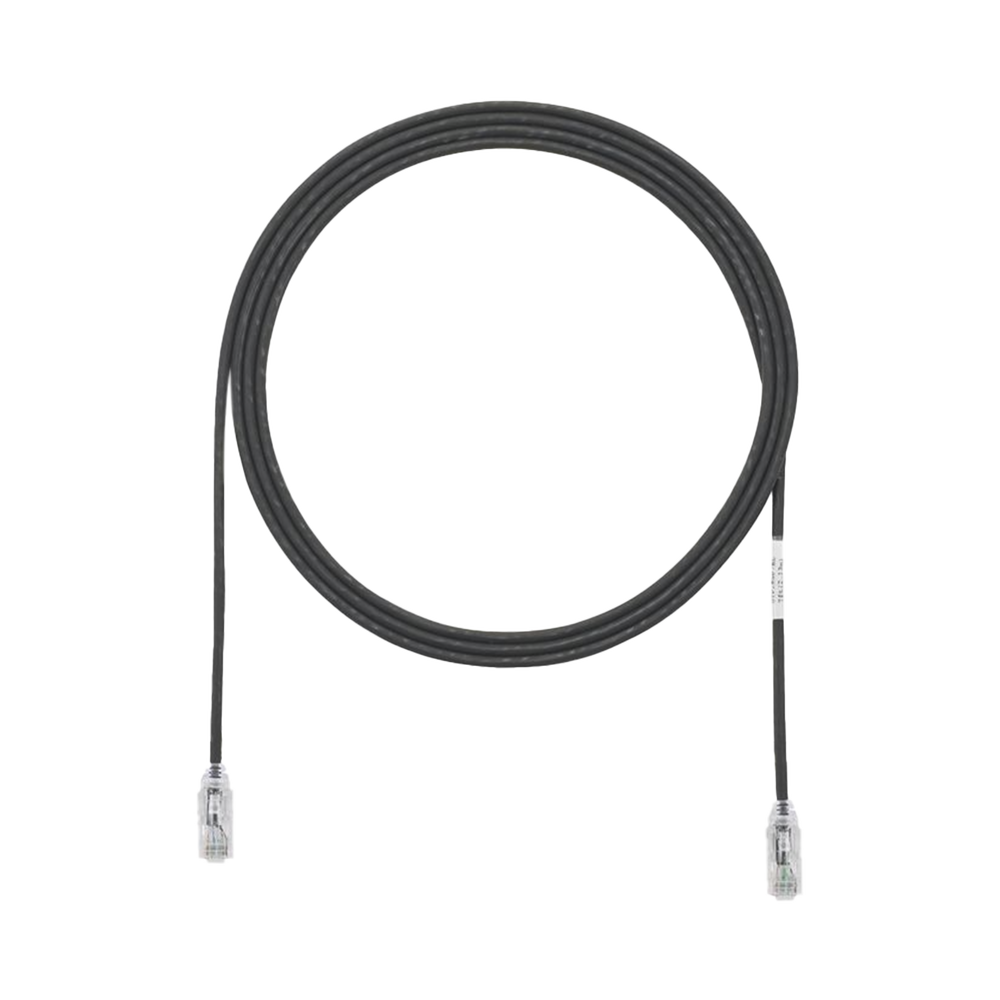 Cable de Parcheo TX6, UTP Cat6, Diámetro Reducido (28AWG), Color Negro, 0.3 Metros (1 Pie)