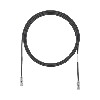 Cable de Parcheo TX6, UTP Cat6, Diámetro Reducido (28AWG), Color Negro, 0.3 Metros (1 Pie)